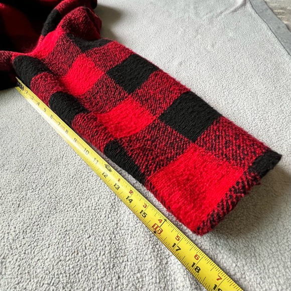 Lucky Brand Buffalo Check Plaid Oversized Wool Blend Coat, Red & Black, Sz - L - Picture 14 of 16